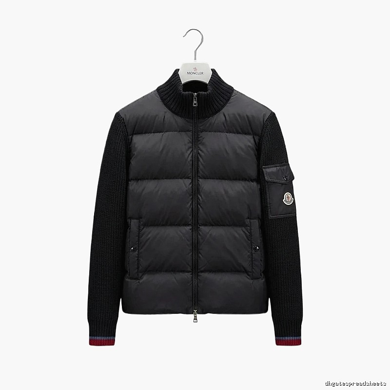 Moncler knitted and spliced black down jacket