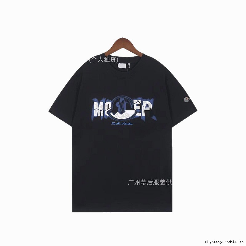Moncler Letter Print Casual Black T-Shirt