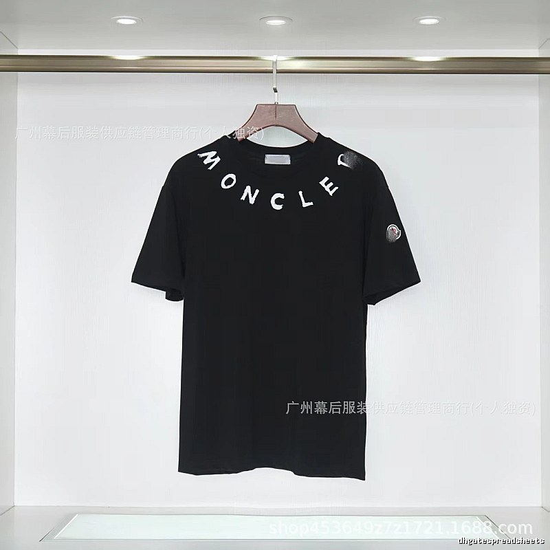 Moncler Letter Print Casual Style Black T-Shirt