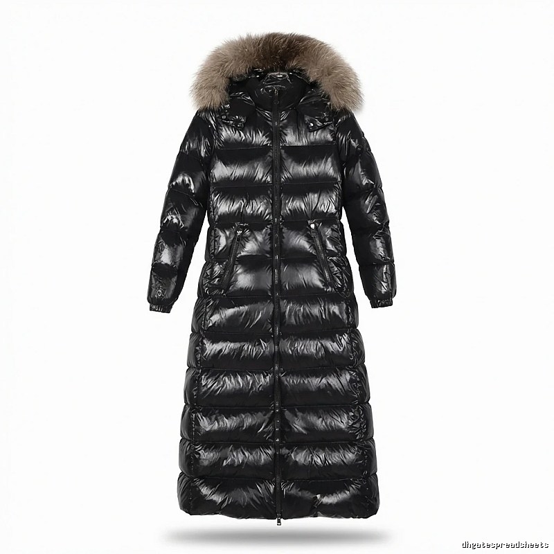 Moncler long shiny black down jacket