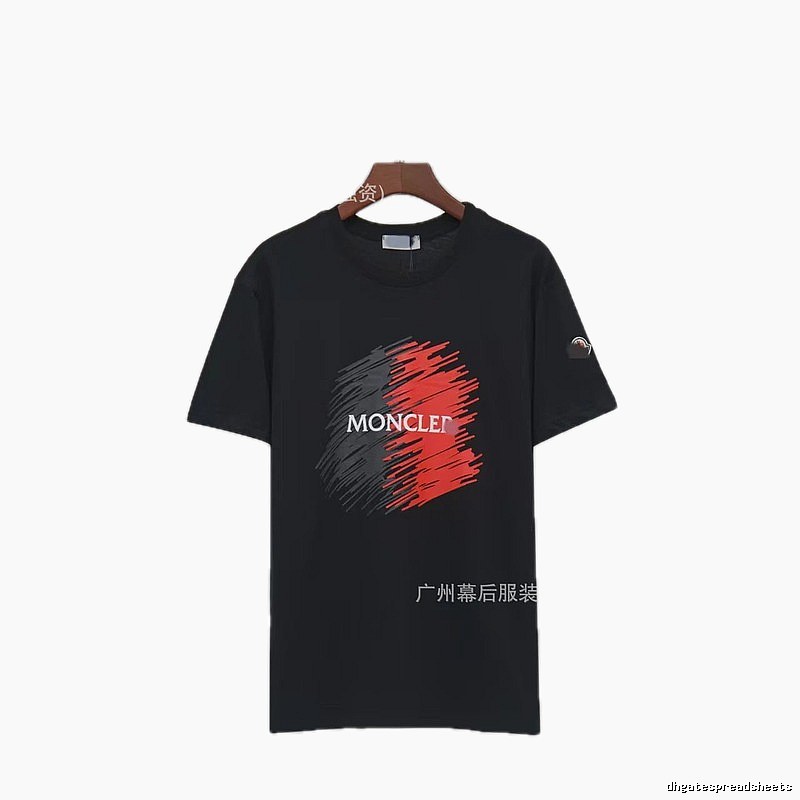 Moncler Printed Trendy Style Black Short-sleeve T-shirt