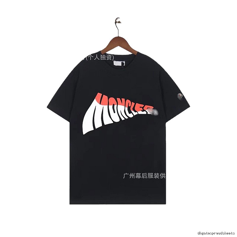 Moncler Printed Trendy Style Black Short-sleeve T-shirt
