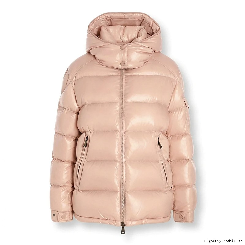 Moncler shiny casual pink down jacket