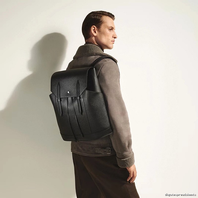 Montblanc Leather backpack Black Structured Flap