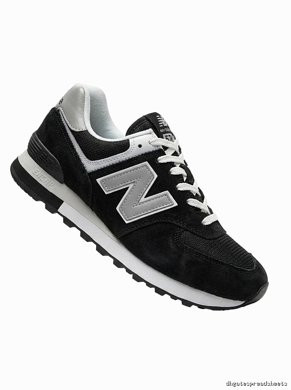 New Balance retro-style black and gray sports shoes