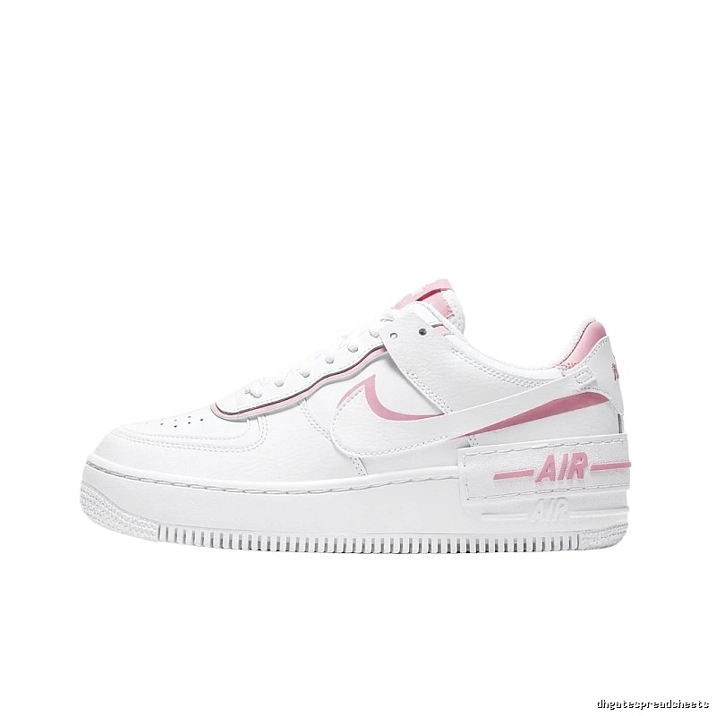Nike Air Force 1 white and pink sports shoes