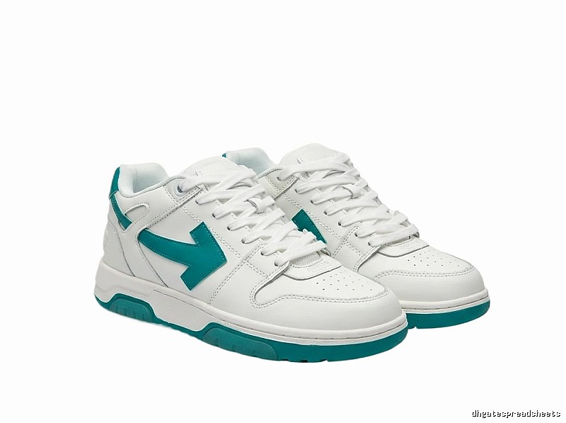 Off-White Arrow Series White and Green Sneakers