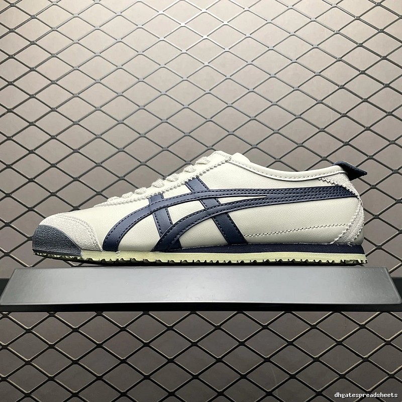 Onitsuka Tiger Low-Top Sneakers, White and Navy and Retro Court Shape