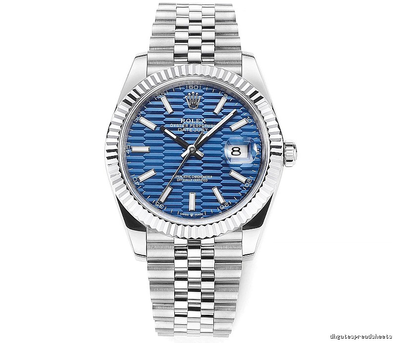 Outdoor Edit Rolex Datejust Automatic Watch - Silver And Blue