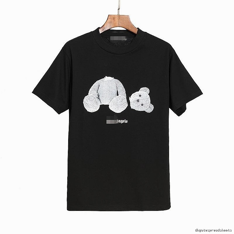 Palm Angels Casual Bear graphic T-shirt White Colorful Bear for Comfortable Styling