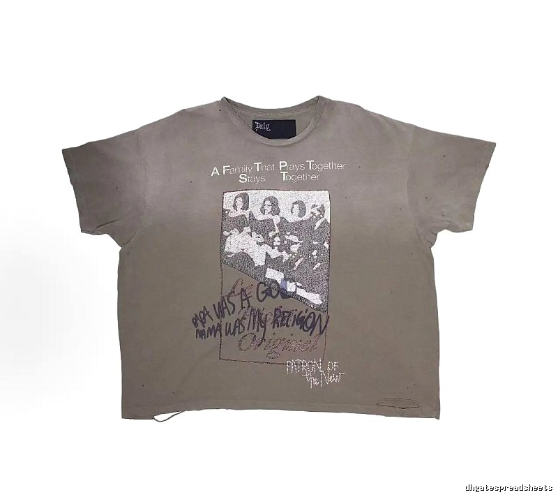 Paly Hollywood Portrait Print Vintage Gray T-shirt