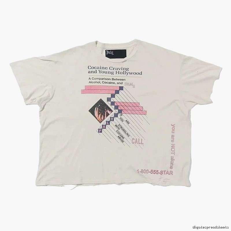 Paly Hollywood Printed Vintage Off-white Short Sleeve T-shirt