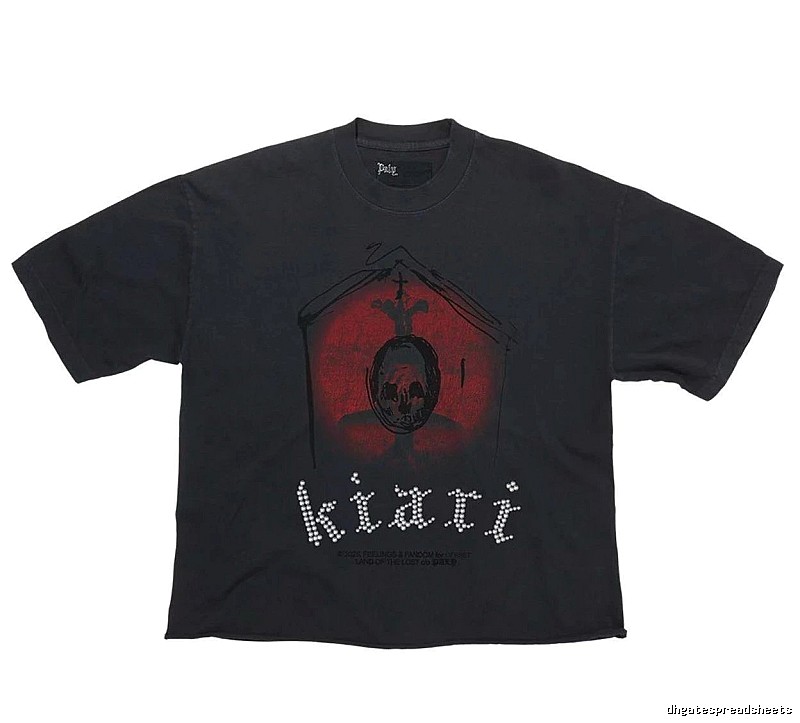 Paly Hollywood Skull Dark Distressed Black T-Shirt