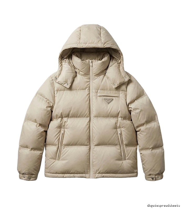 Prada classic style fashionable beige down jacket