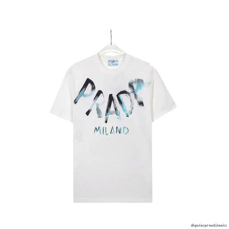 Prada Graffiti Street Style White Short-sleeve T-shirt