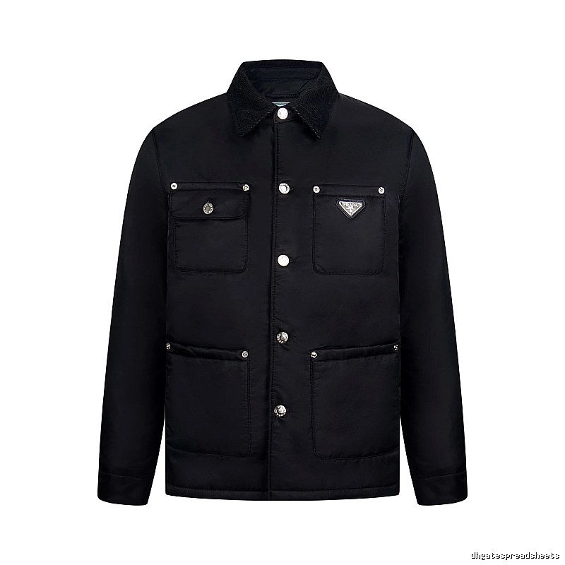 Prada Layering Utility Work Jacket with triangle logo