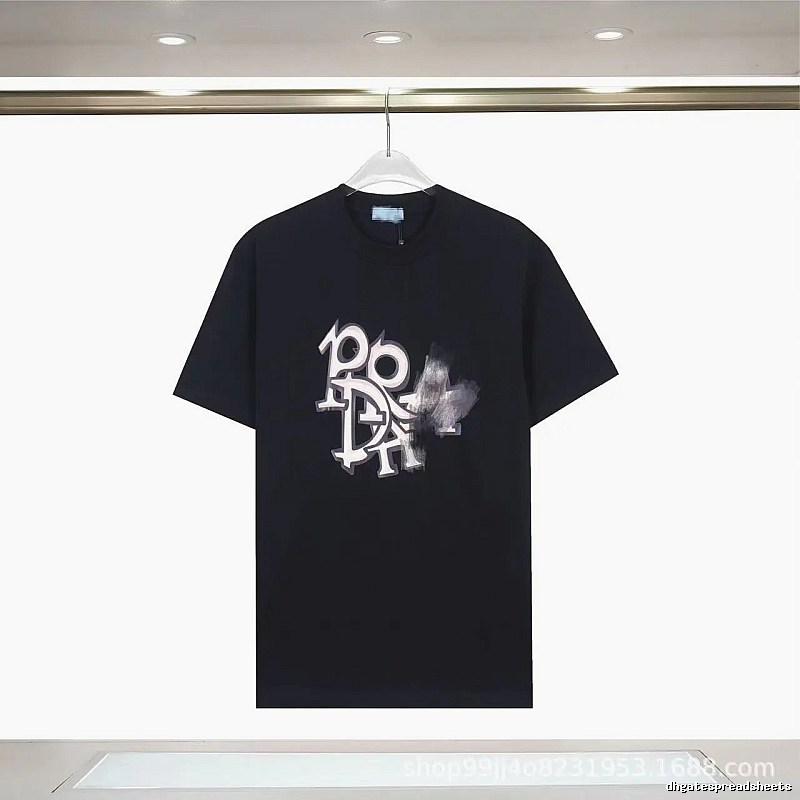 Prada Letter Graffiti Street Style Black T-Shirt