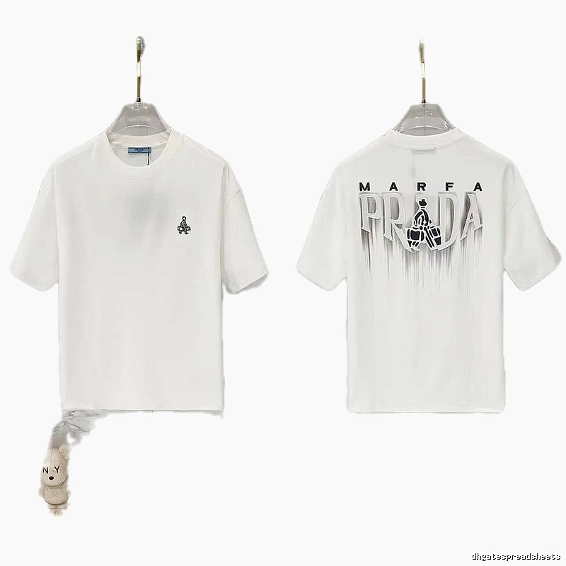 Prada MARFA Streetwear Style White Short-Sleeve T-Shirt