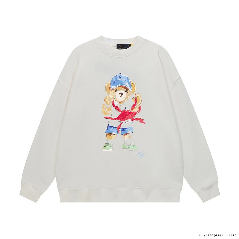Ralph Lauren Bear Cartoon White Sweatshirt