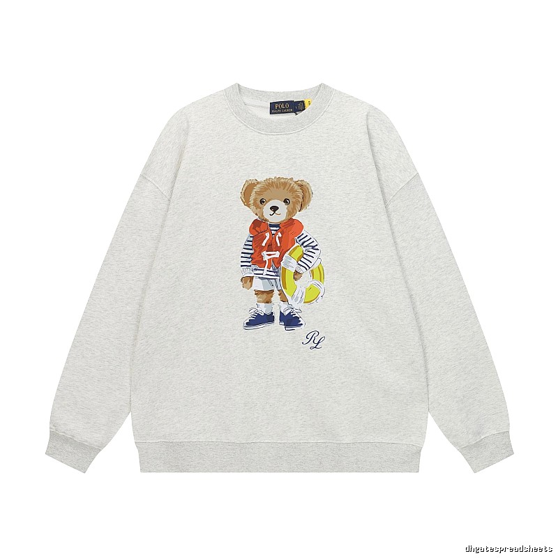 Ralph Lauren Bear Print Light Grey Sweatshirt