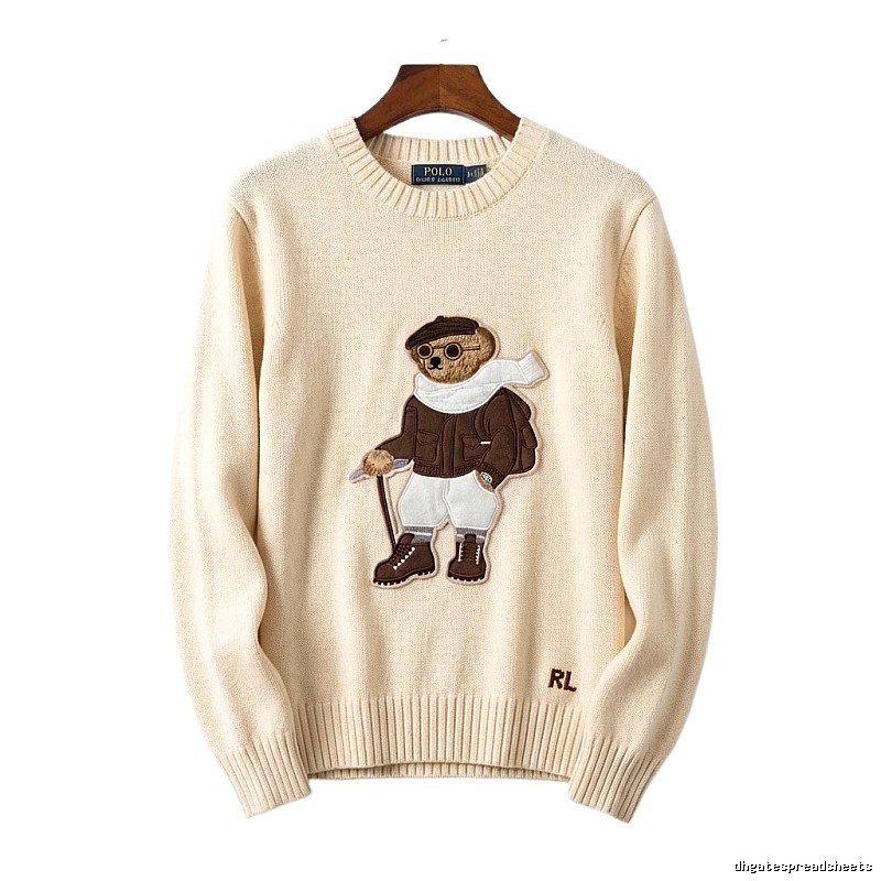 Ralph Lauren Bear Retro Style Beige Sweater