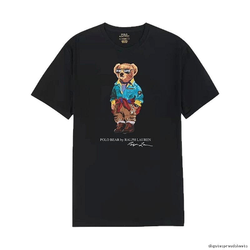 Ralph Lauren bear trendy brand black T-shirt