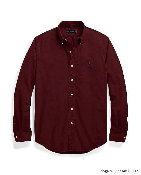 Ralph Lauren Burgundy Red Button-Down Shirt Daily Styling