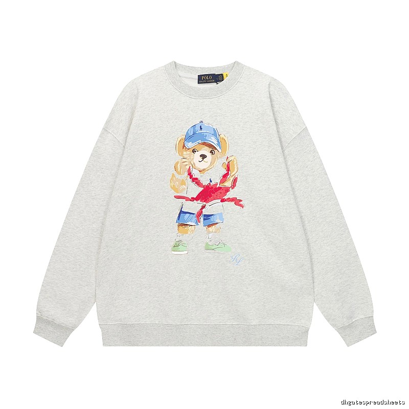 Ralph Lauren cartoon bear light gray sweatshirt