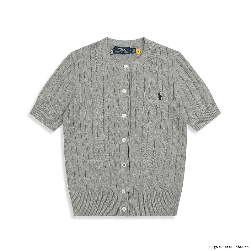 Ralph Lauren knitted retro-style grey cardigan