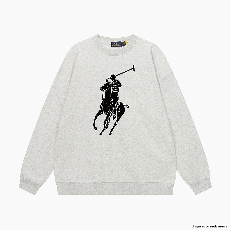 Ralph Lauren Polo Retro - style Light Gray Sweatshirt