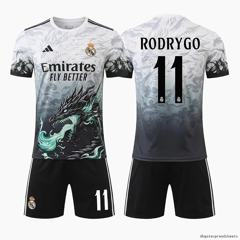 Real Madrid dragon pattern trendy jersey