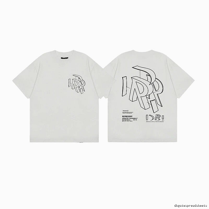 Represent Geometric Print Street-style Off-white T-shirt