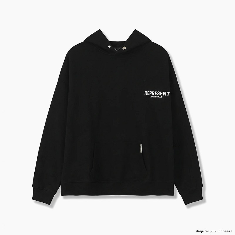 REPRESENT Minimalist Style Black Hoodie