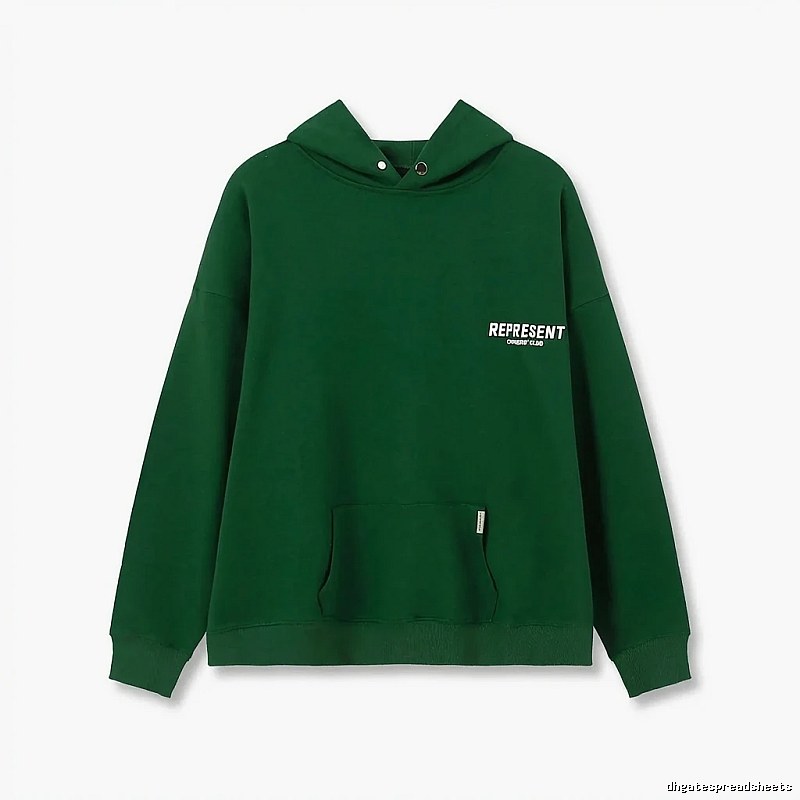 REPRESENT Simple Style Green Hoodie