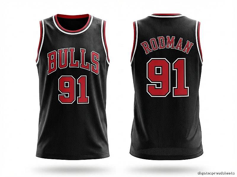 Retro-style jersey of Dennis Rodman of the Michael Jordan