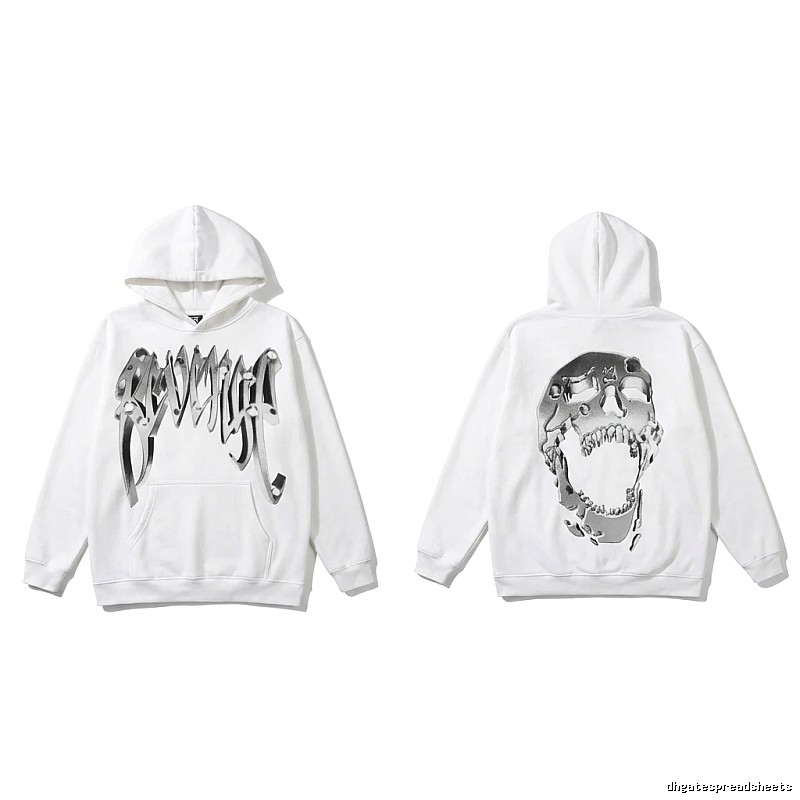 Revenge Skull Trendy Cool White Hoodie