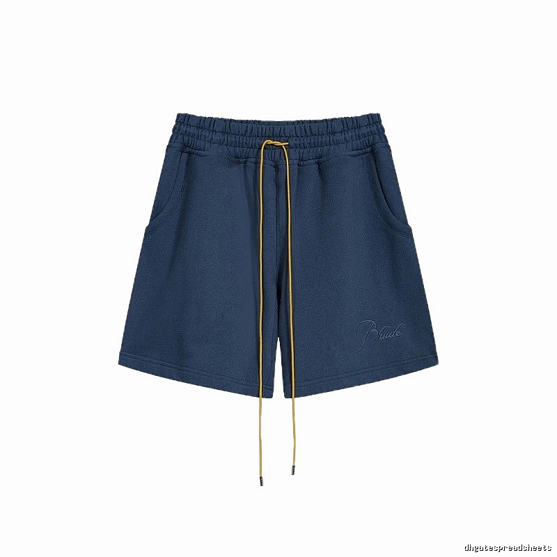 RHUDE minimalist style navy blue shorts