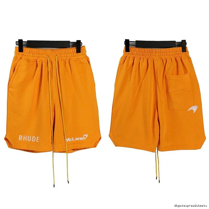 RHUDE Orange Trendy Brand Sports Shorts