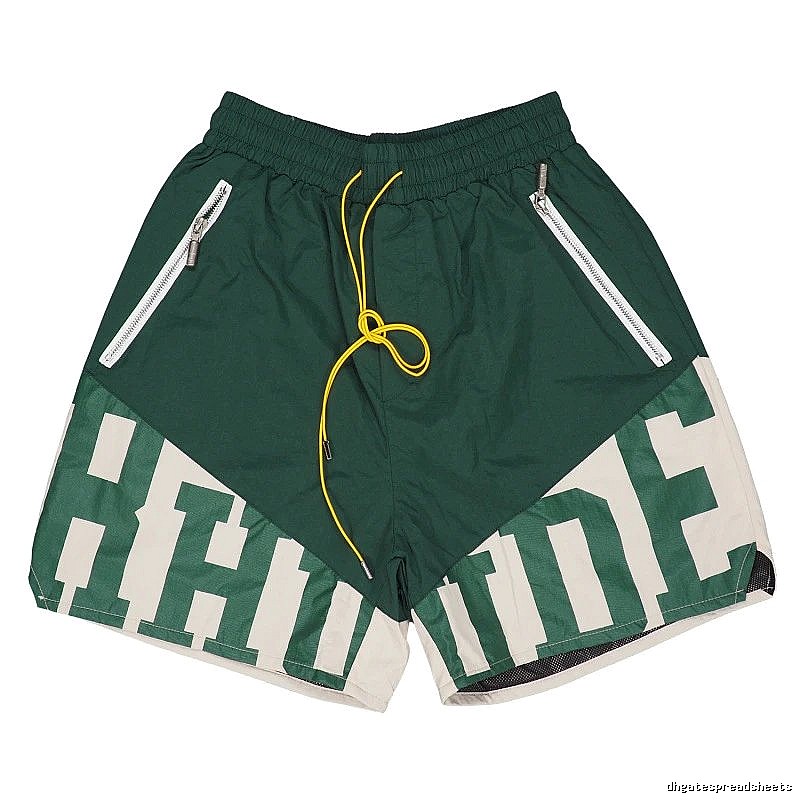 RHUDE sporty green shorts