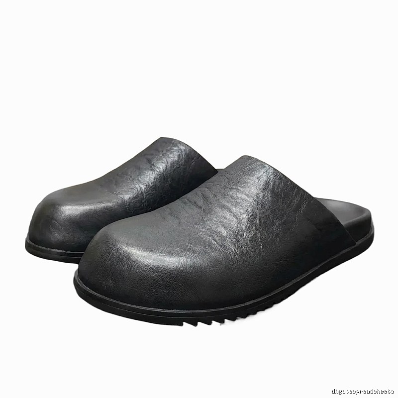 Rick Owens dark style black slippers