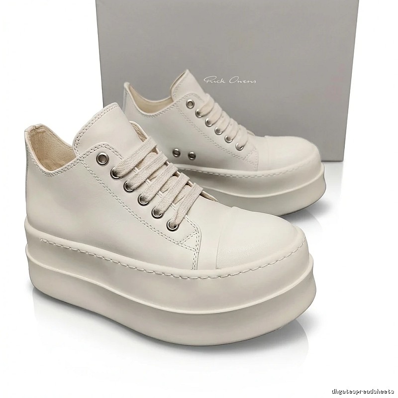 Rick Owens thick-soled minimalist white shoes