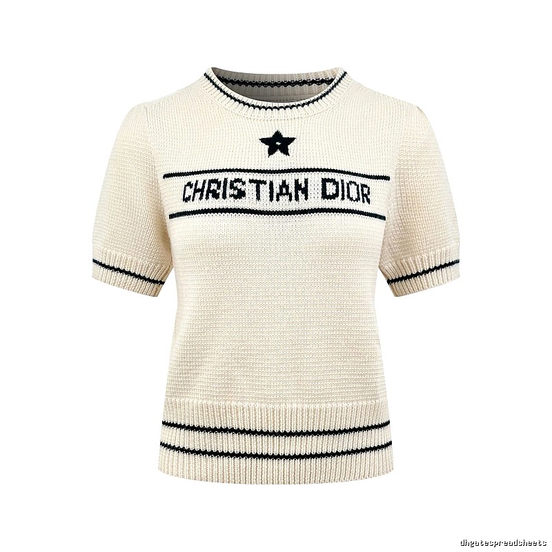 Short Sleeve Knit Sweater in Black by Dior