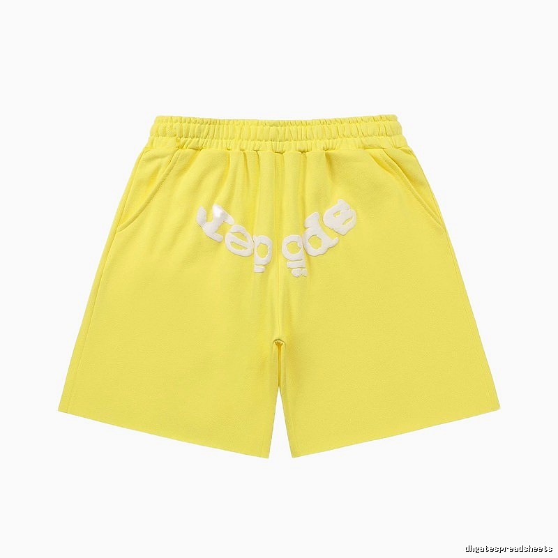 Sp5der casual style yellow shorts