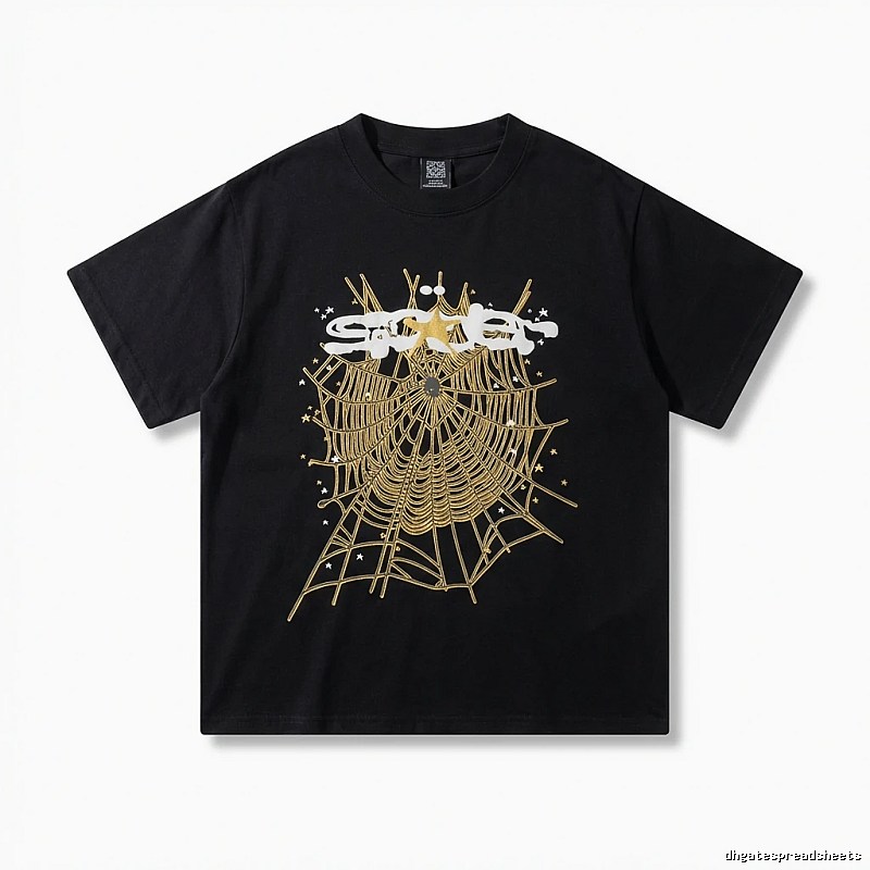 Sp5der Cobweb Print Black T-shirt