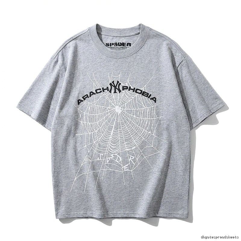 Sp5der Spider Web Trendy Grey T-shirt