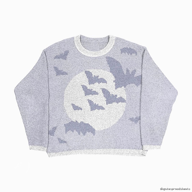 Statement Anime graphic sweater Black Knit Top for Easy Pairing