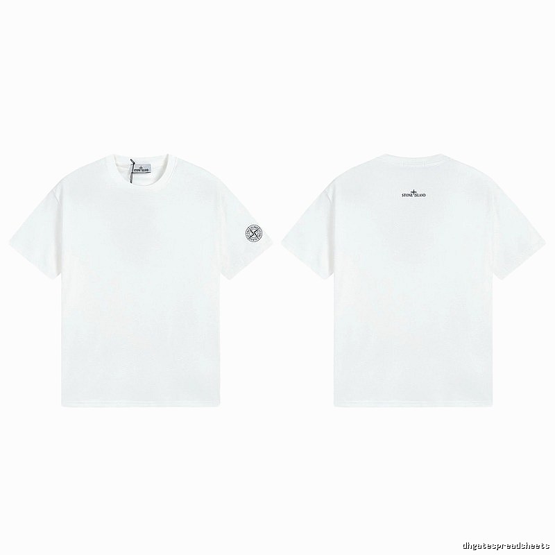 Stone Island Badge Minimalist Style White Short-sleeve T-shirt