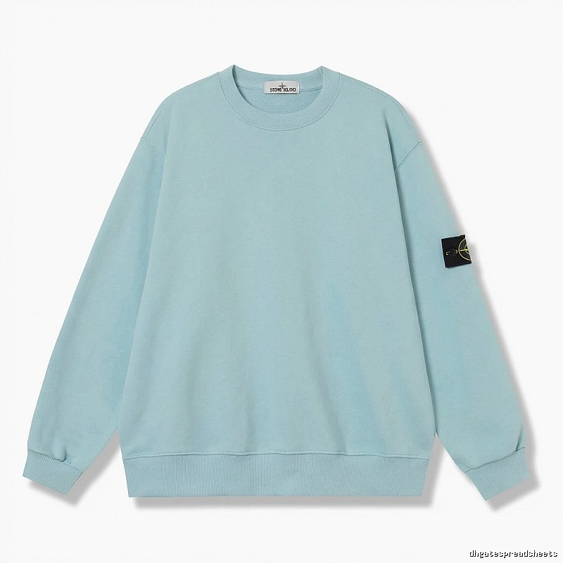 Stone Island Basic Style Casual Light Blue Sweatshirt