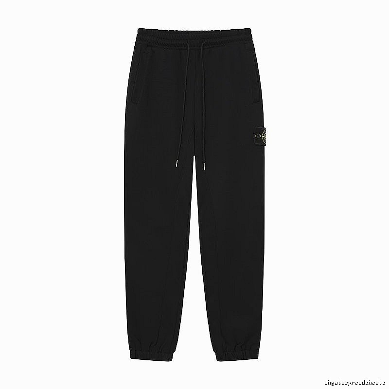 Stone Island Classic Functional Style Black Cuffed Sweatpants