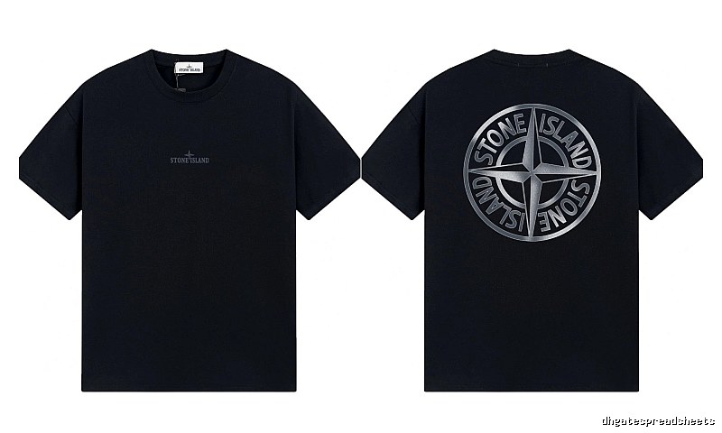 Stone Island Compass Collection Street Style Black T-Shirt